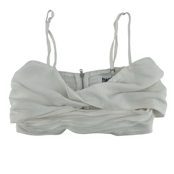 Princess Polly Allie White Twist Tube Crop Top Women’s Size 4 - Picture 2 of 5